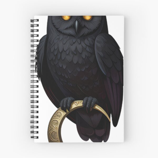 Item preview, Gothic Barn Owl Waxing Moon Arc designed and sold by IllumeInk.