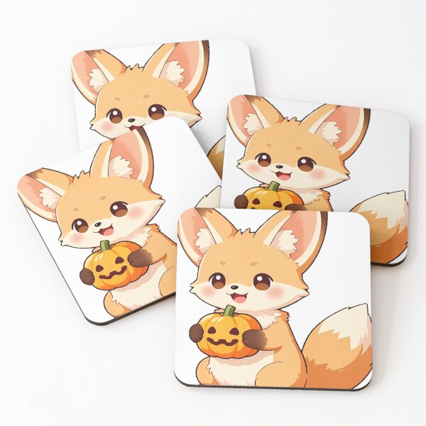 Item preview, Cute Fennec Fox Kit with Pumpkin Spice Marshmallow Treat designed and sold by pumsquare.