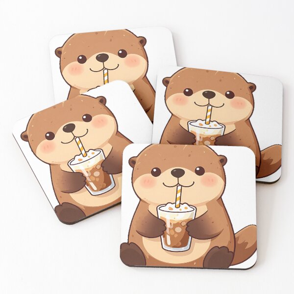 Item preview, Cute Sea Otter with Iced Pumpkin Spice Macchiato designed and sold by pumsquare.