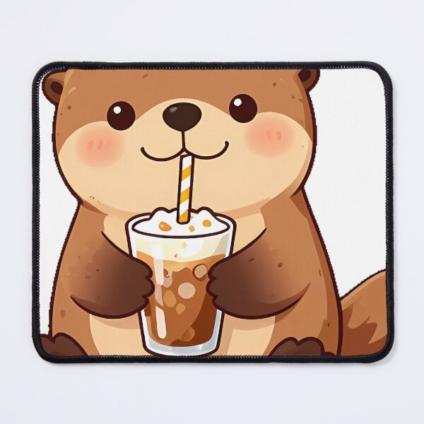 Item preview, Cute Sea Otter with Iced Pumpkin Spice Macchiato designed and sold by pumsquare.
