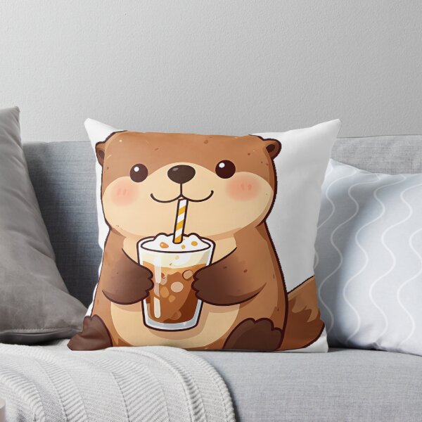 Item preview, Cute Sea Otter with Iced Pumpkin Spice Macchiato designed and sold by pumsquare.