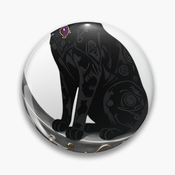 Item preview, Gothic Shadow Cheetah Triple Moon Brooch designed and sold by IllumeInk.
