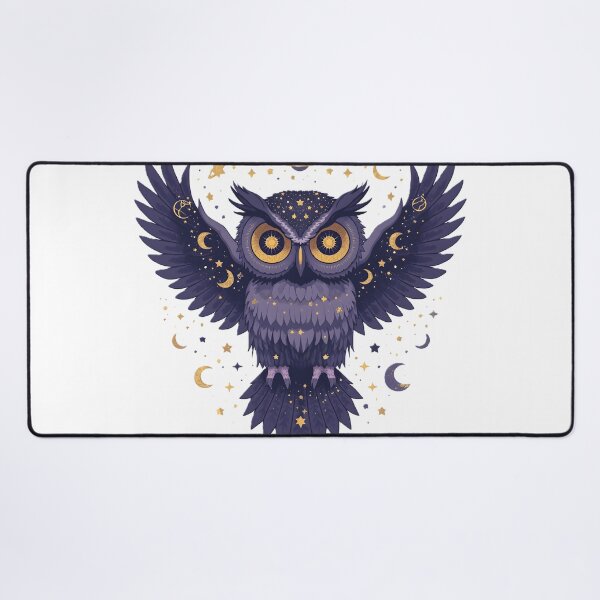 Item preview, Mystical Cosmic Owl with Golden Eyes | Celestial Galaxy Owl Fantasy Art designed and sold by dreamz-world.