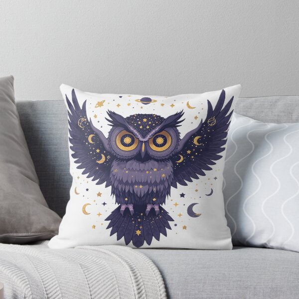 Item preview, Mystical Cosmic Owl with Golden Eyes | Celestial Galaxy Owl Fantasy Art designed and sold by dreamz-world.