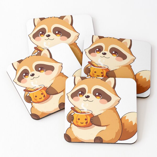 Item preview, Cute Tanuki Kit with Pumpkin Spice Cider Cauldron Mug designed and sold by pumsquare.