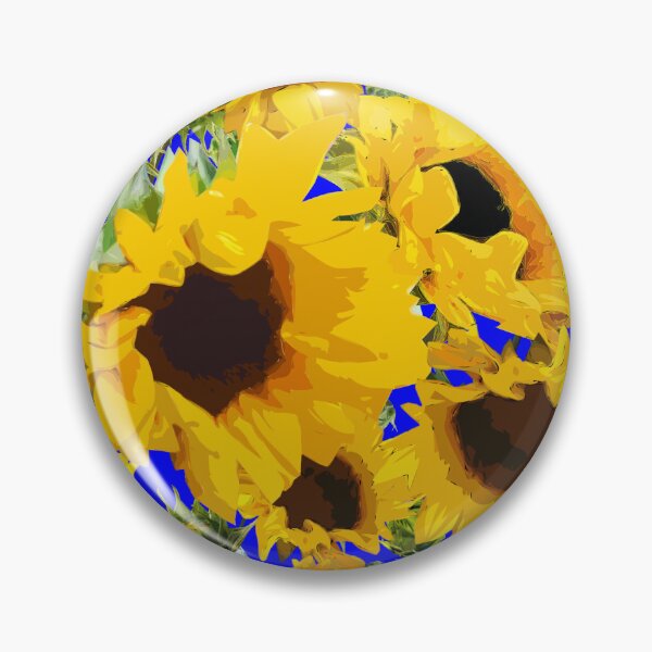 Item preview, Golden Sunflowers Halfdrop on Royal Blue0003ff designed and sold by Art in My Loft.