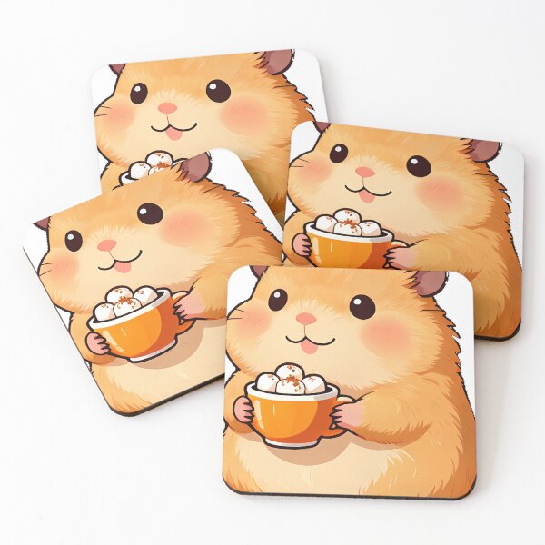 Item preview, Cute Golden Hamster with Mini Pumpkin Spice Cup designed and sold by pumsquare.