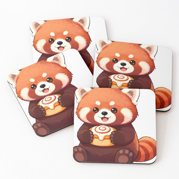 Item preview, Cute Red Panda with Pumpkin Spice Cinnamon Rolls designed and sold by pumsquare.