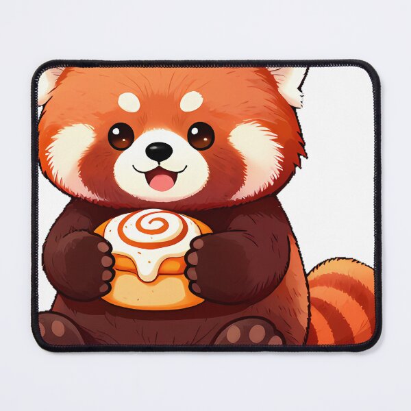Item preview, Cute Red Panda with Pumpkin Spice Cinnamon Rolls designed and sold by pumsquare.