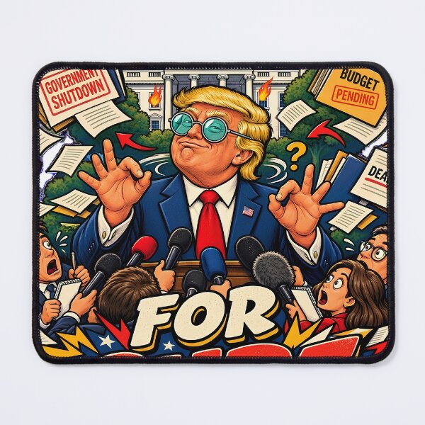 Item preview, Trump For Sure Government Shutdown Washington Satire designed and sold by Retro Whiskers.