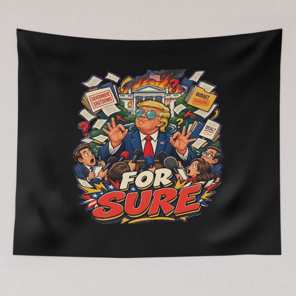 Item preview, Trump For Sure Government Shutdown Washington Satire designed and sold by Retro Whiskers.