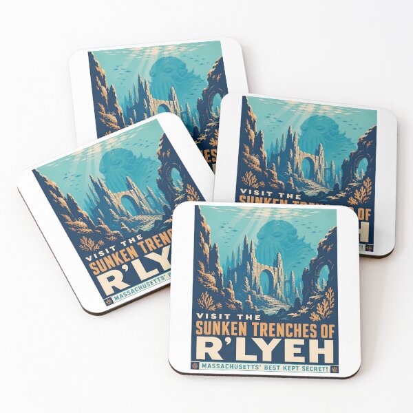 Item preview, Visit R'lyeh Retro Sunken-City Travel Poster designed and sold by Fenay Designs.