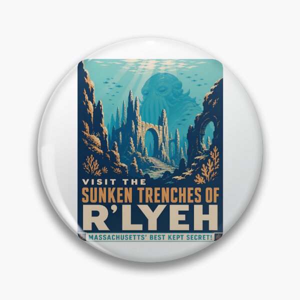 Item preview, Visit R'lyeh Retro Sunken-City Travel Poster designed and sold by Fenay Designs.