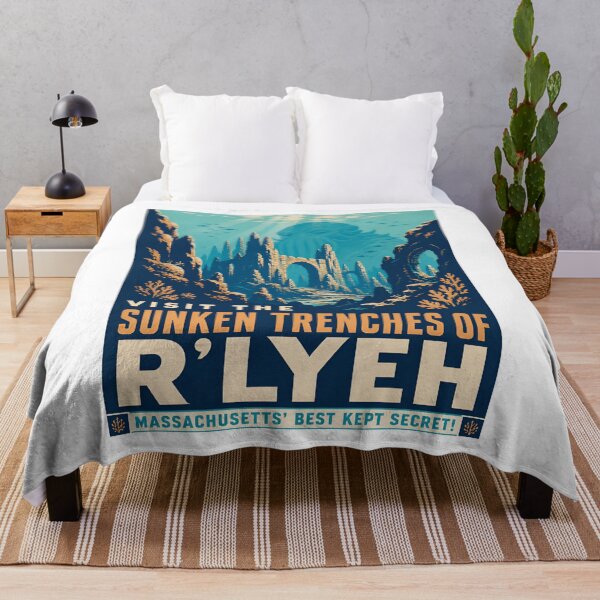 Item preview, Visit R'lyeh Retro Sunken-City Travel Poster designed and sold by Fenay Designs.