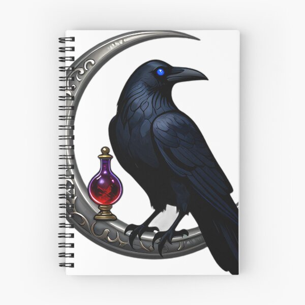 Item preview, Gothic Crow Alchemist Triple Moon Grimoire designed and sold by IllumeInk.