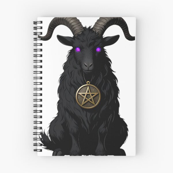 Item preview, Gothic Black Goat Blood Moon Pentacle designed and sold by IllumeInk.