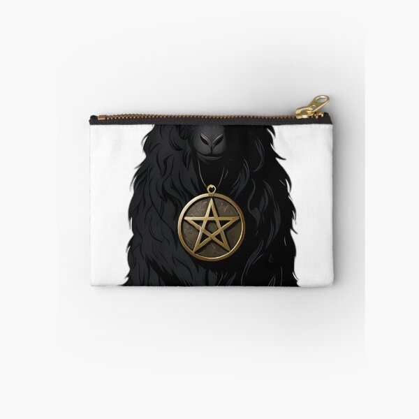 Item preview, Gothic Black Goat Blood Moon Pentacle designed and sold by IllumeInk.