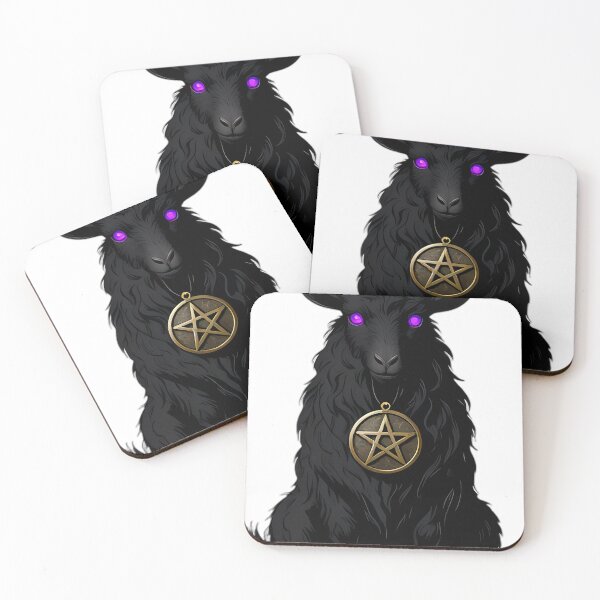 Item preview, Gothic Black Goat Blood Moon Pentacle designed and sold by IllumeInk.