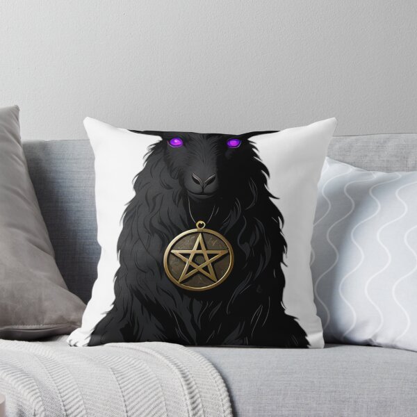 Item preview, Gothic Black Goat Blood Moon Pentacle designed and sold by IllumeInk.