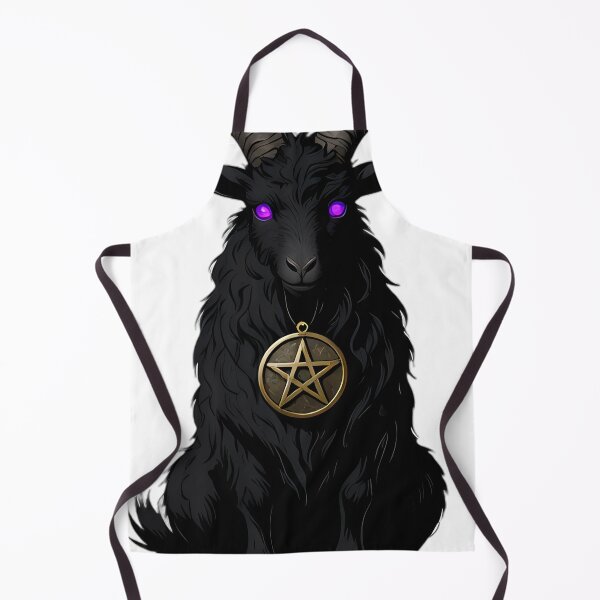Item preview, Gothic Black Goat Blood Moon Pentacle designed and sold by IllumeInk.