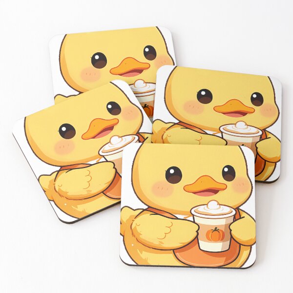 Item preview, Cute Duckling Barista with Pumpkin Spice Cup designed and sold by pumsquare.