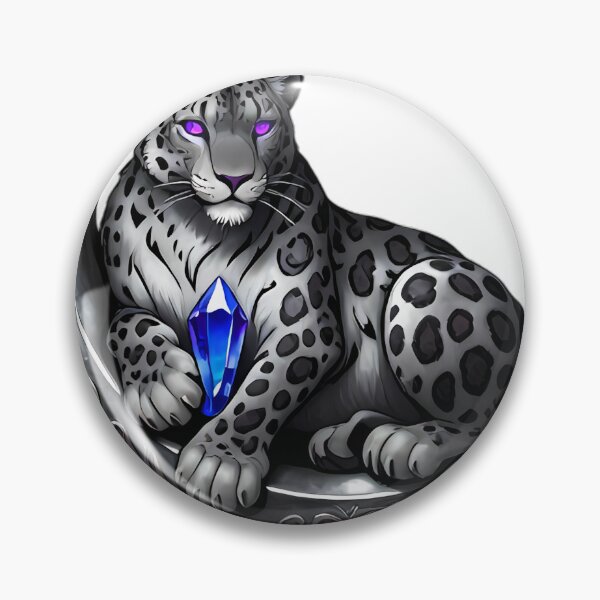 Item preview, Gothic Snow Leopard Silver Triple Moon designed and sold by IllumeInk.