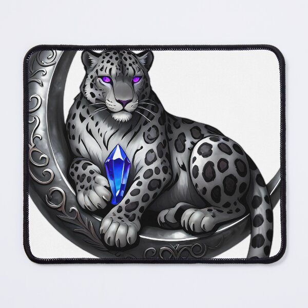 Item preview, Gothic Snow Leopard Silver Triple Moon designed and sold by IllumeInk.