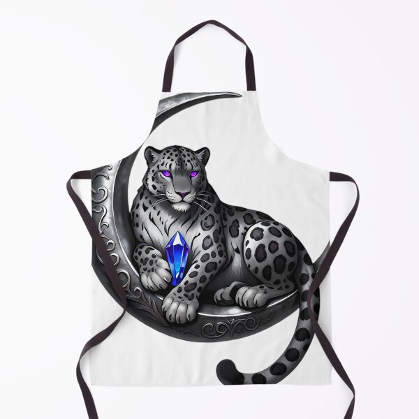 Item preview, Gothic Snow Leopard Silver Triple Moon designed and sold by IllumeInk.