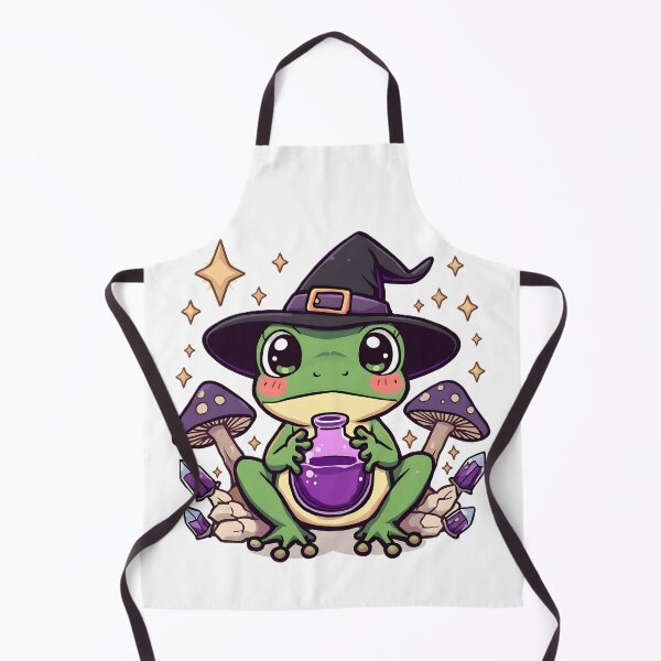 Item preview, Cute Witch Frog with Magic Potion | Kawaii Frog Witch & Mushrooms designed and sold by dreamz-world.