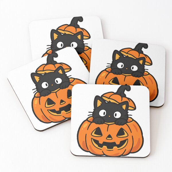 Item preview, Black Cat in a Pumpkin – Cute Halloween Cat designed and sold by MewMade.