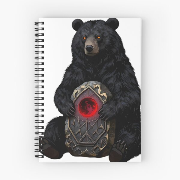 Item preview, Gothic Black Bear Blood Moon Runestone designed and sold by IllumeInk.