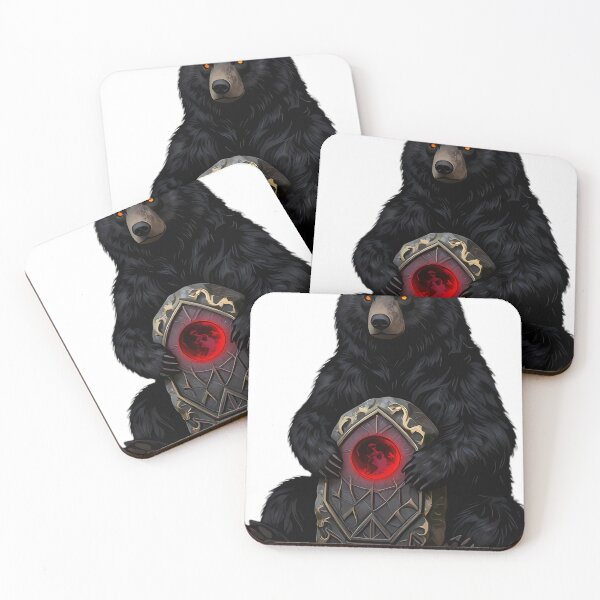 Item preview, Gothic Black Bear Blood Moon Runestone designed and sold by IllumeInk.