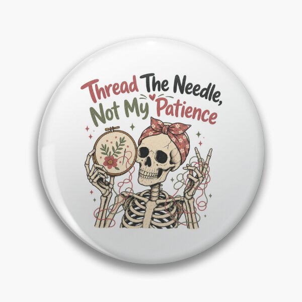 Item preview, Thread The Needle Not My Patience Shirt, Comfort Colors® Skeleton Embroidery Tee, Funny Halloween Craft Hobby Graphic designed and sold by TshirtsLabs.