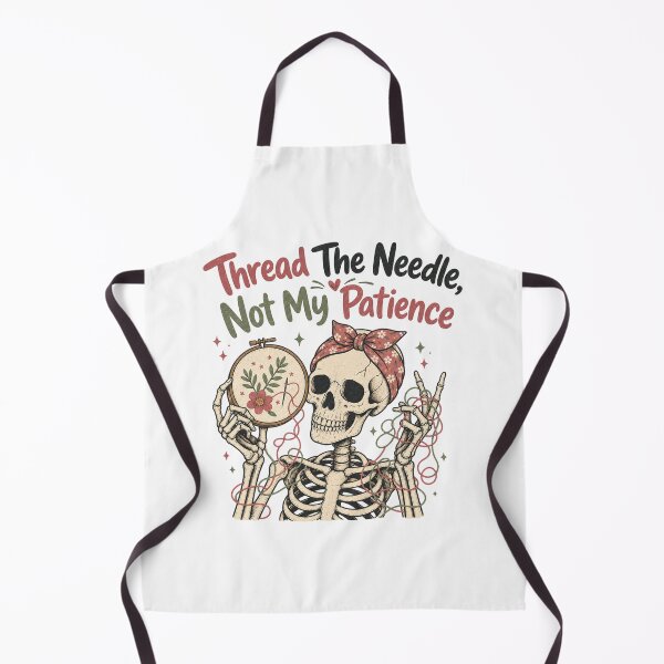 Item preview, Thread The Needle Not My Patience Shirt, Comfort Colors® Skeleton Embroidery Tee, Funny Halloween Craft Hobby Graphic designed and sold by TshirtsLabs.