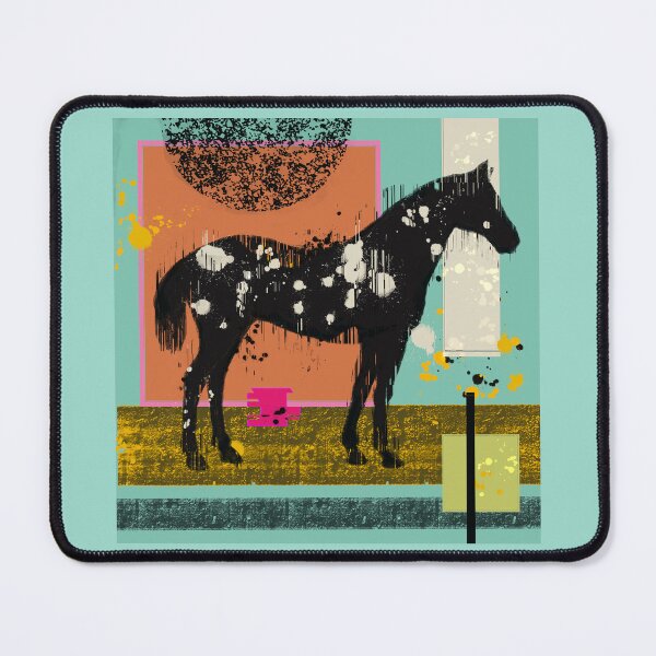 Item preview, Abstract Glitch Horse in Geometric Landscape #1 designed and sold by MikZviagin.