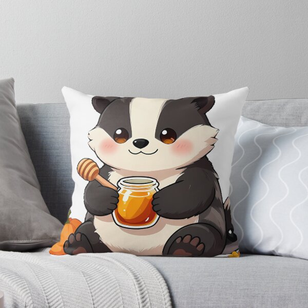 Item preview, Cute Baby Badger with Pumpkin Spice Syrup Jar designed and sold by pumsquare.