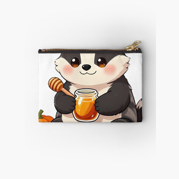 Item preview, Cute Baby Badger with Pumpkin Spice Syrup Jar designed and sold by pumsquare.