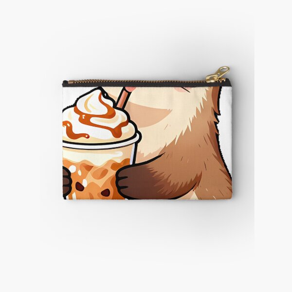 Item preview, Cute Ferret with Tall Pumpkin Spice Frappe designed and sold by pumsquare.