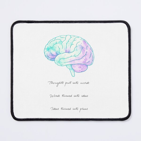 Item preview, Thoughts put into words (turquoise/lilac brain art) designed and sold by The Migraine Enlightenment.
