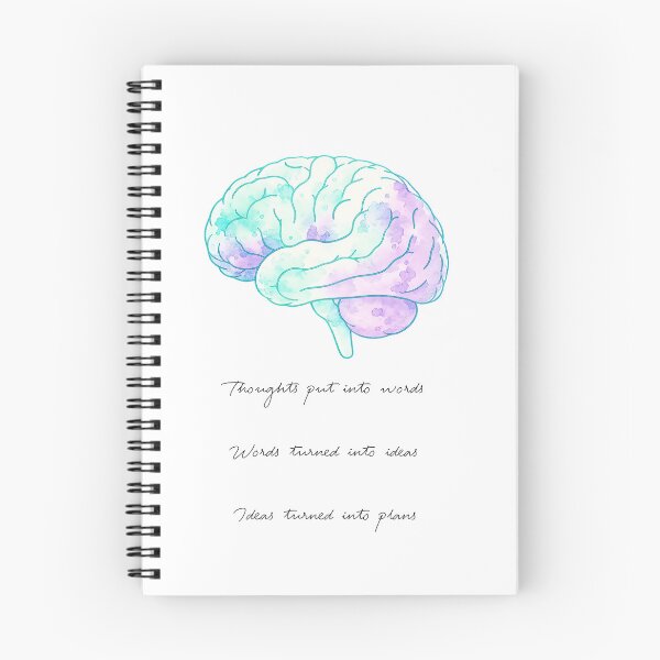 Item preview, Thoughts put into words (turquoise/lilac brain art) designed and sold by The Migraine Enlightenment.
