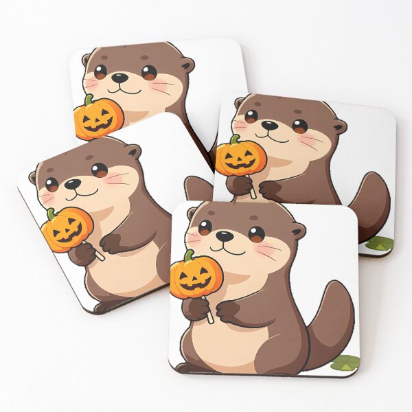 Item preview, Cute River Otter Pup with Pumpkin Spice Cake Pop designed and sold by pumsquare.
