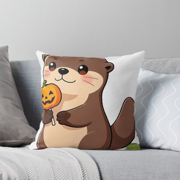 Item preview, Cute River Otter Pup with Pumpkin Spice Cake Pop designed and sold by pumsquare.