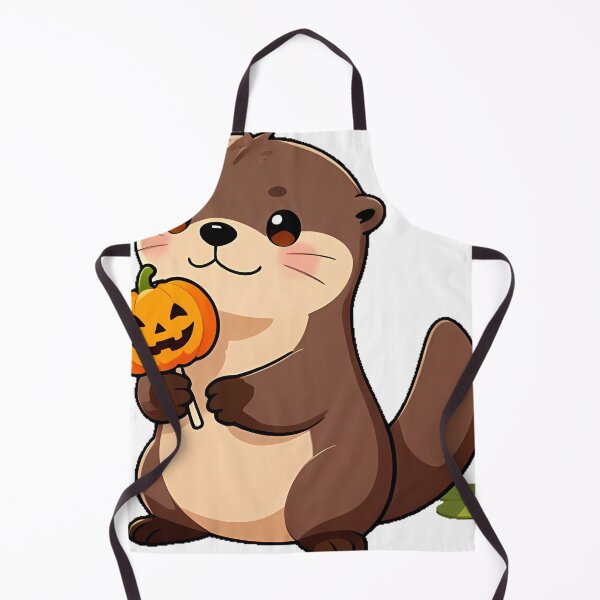 Item preview, Cute River Otter Pup with Pumpkin Spice Cake Pop designed and sold by pumsquare.