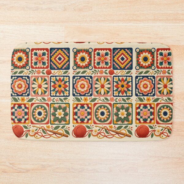 Item preview, Crochet Wall Art – Granny Square Craft Room Decor for Crochet Lovers designed and sold by astersgraphics.