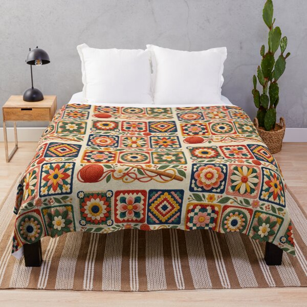 Item preview, Crochet Wall Art – Granny Square Craft Room Decor for Crochet Lovers designed and sold by astersgraphics.