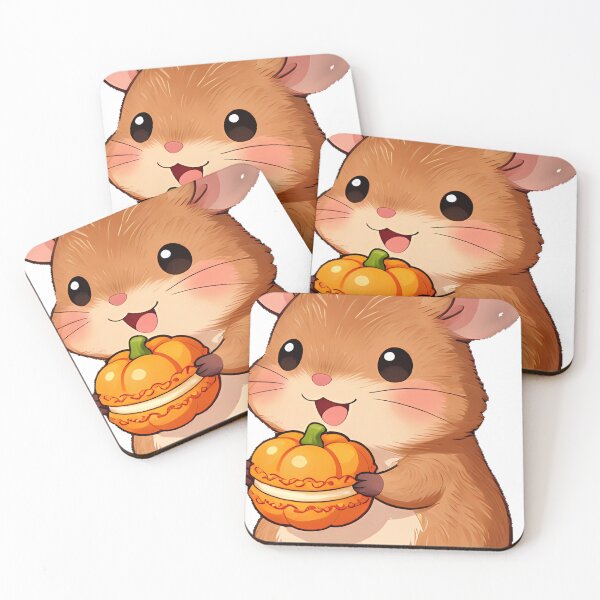Item preview, Cute Field Mouse with Pumpkin Spice Macaron designed and sold by pumsquare.