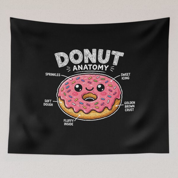 Item preview, Cute donut anatomy illustration with sprinkles designed and sold by rafaeltto.