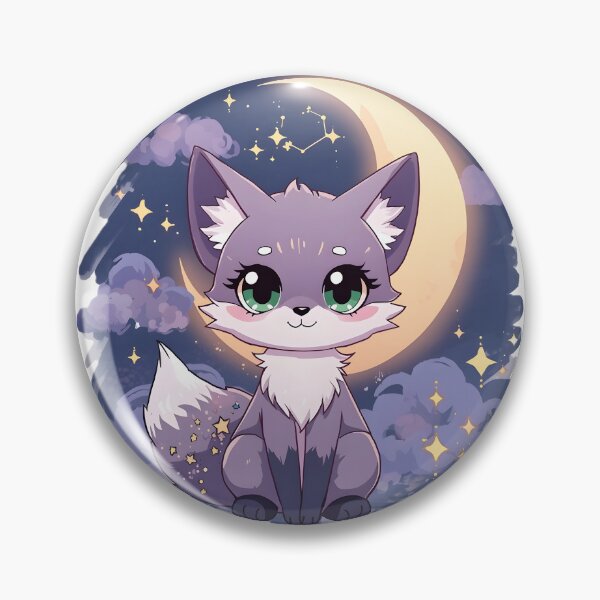 Item preview, Cute Celestial Fox Under Crescent Moon | Kawaii Night Sky Fox designed and sold by dreamz-world.