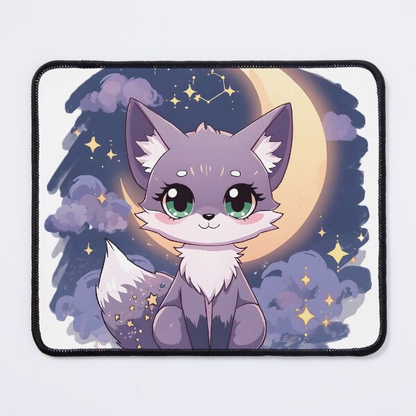 Item preview, Cute Celestial Fox Under Crescent Moon | Kawaii Night Sky Fox designed and sold by dreamz-world.