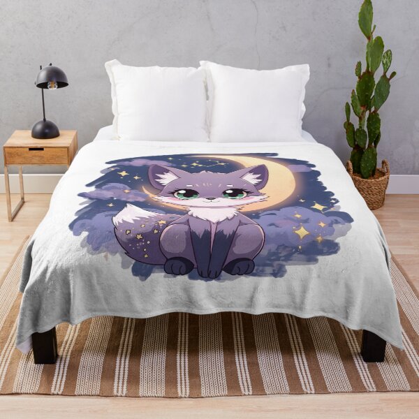 Item preview, Cute Celestial Fox Under Crescent Moon | Kawaii Night Sky Fox designed and sold by dreamz-world.